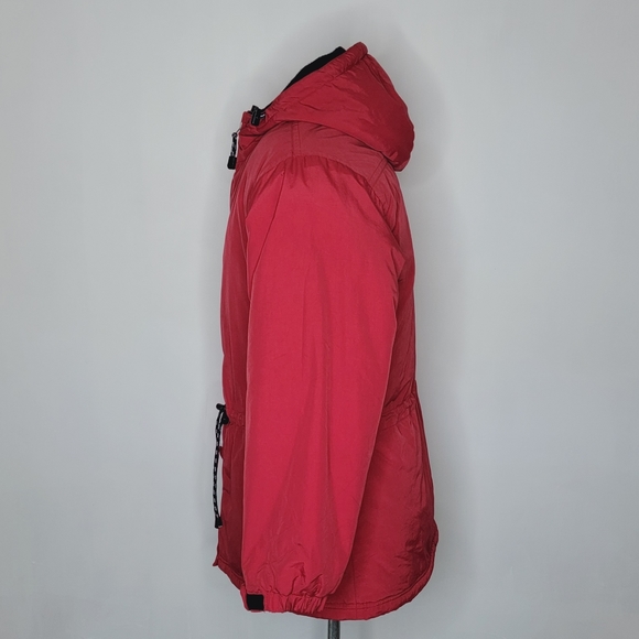 Outdoor Exchange Retro 90's Red Hooded Parka Winter Coat Jacket Men's Size Lg - Picture 3 of 16